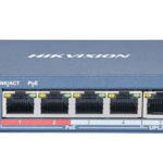 سويتش HIKVISION PoE بمدى طويل، 4 منافذ، يصل إلى 250 متر، بقدرة إجمالية 58 واط