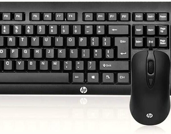 مجموعة ماوس و لوحة مفاتيح ألعاب سلكية HP km100 USB