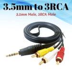 كابل تحويل صوت ستيريو 3.5 ملم إلى 3 رؤوس RCA - Image 3