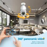 ⁦كاميرا مراقبة منزلية ذكية V380 Pro على شكل لمبة PTZ بزاوية 360°⁩ - الصورة ⁦2⁩