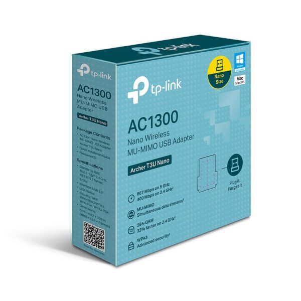 محول واي فاي USB صغير AC1300 بتقنية MU-MIMO