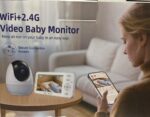 كاميرا مراقبة الطفل الذكية WiFi 2.4G مع رؤية ليلية ودوران 355° بالاضافة الى شاشة مراقبة