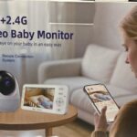 كاميرا مراقبة الطفل الذكية WiFi 2.4G مع رؤية ليلية ودوران 355° بالاضافة الى شاشة مراقبة